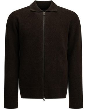 Tagliatore Wool Jumper With A Zipper - Black