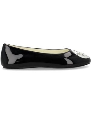 Tory Burch Leather Flat - Black