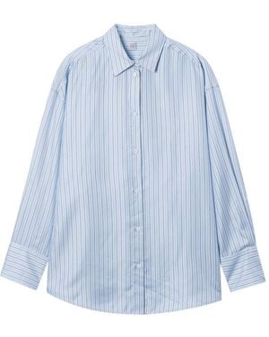 TOTEME Striped Silk Shirt - Blue