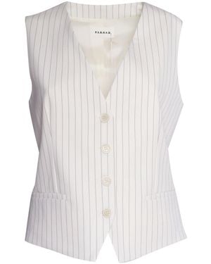 P.A.R.O.S.H. Tailored Gilet With Classic Pinstripe And V-Neckli - Weiß