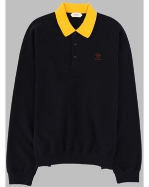 Versace Polo-Collar Sweatshirt - Blue