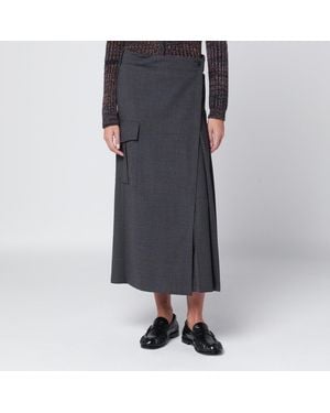 P.A.R.O.S.H. Wool Wrap Skirt - Gray