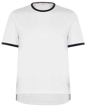 Thom Browne Ss Ringer T-Shirt aus mittelschwerem Jersey - Weiß