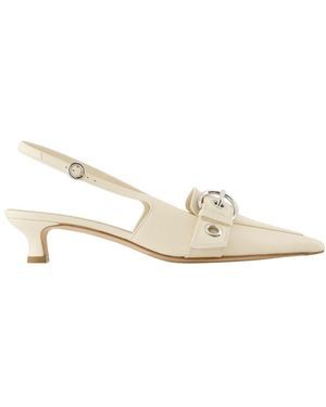Aeyde Leder Spitz Zehen Sandalen - Weiß