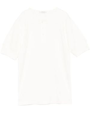 Lemaire Rib Henley Top - White