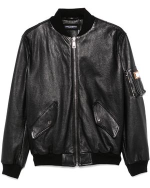 Dolce & Gabbana Leren Jack - Zwart