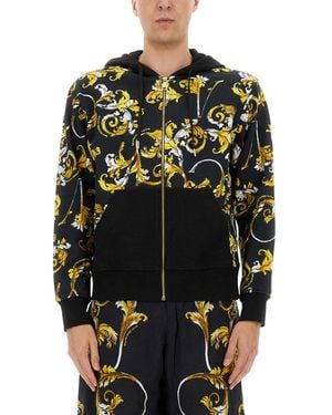 Versace Jeans Couture Baroque-Inspired Hoodie - Black