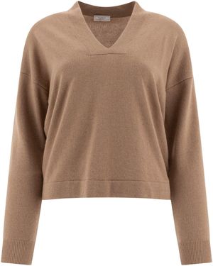 Peserico Pullover mit Lurex -Details - Braun