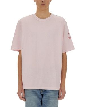 Paul Smith T Shirt With Embroidery Ps Happy - Grey