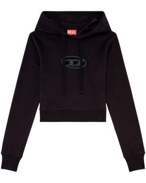 DIESEL Sudadera con capucha y parche del logo - Negro