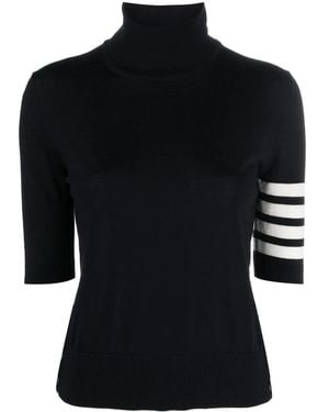 Thom Browne "4-Bar Turtleneck" Jersey - Schwarz