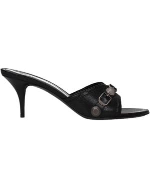 Balenciaga Cagole Sandals Leather - Black
