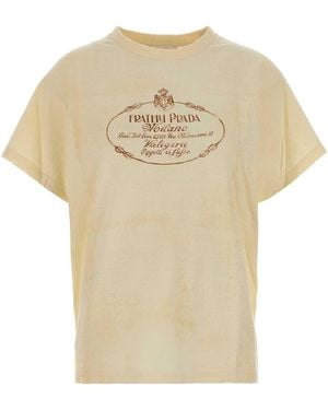 Prada Graphic Crew Neck T-Shirt - White