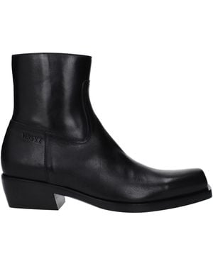 Versace Herrens Stiefel aus schwarzem Leder