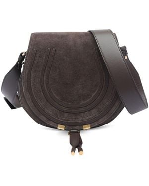 Chloé Marcie Satteltasche aus Leder - Braun