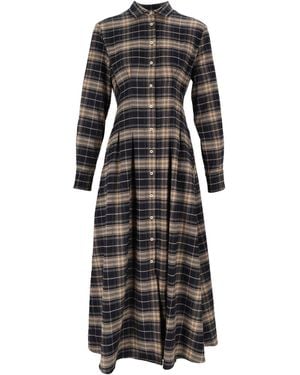 MC2 Saint Barth Alys Tartan Flannel Midi Dress - Black