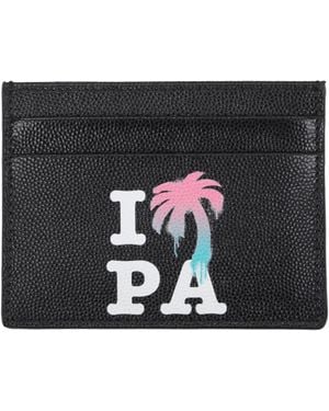Palm Angels Black Leather Cardholder