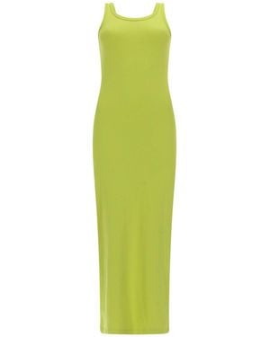 MSGM Solid Scoop Neck Maxi Dress - Green