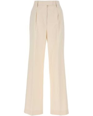 Prada Ivory Cotton Wide-Leg Pant - White
