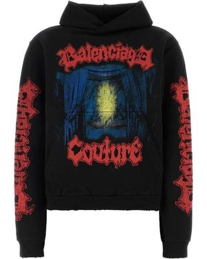 Balenciaga Graphic Logo Hoodie - Black