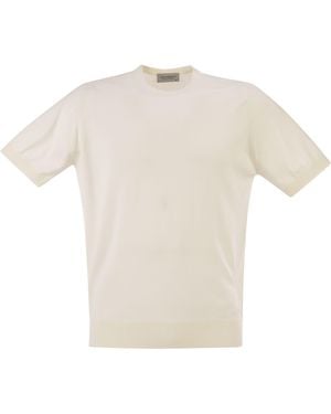 John Smedley Jersey de algodón con cuello redondo Kempton de - Blanco