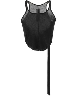 Rick Owens Cotton Cropped Top - Black