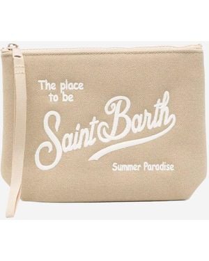 MC2 Saint Barth Aline Clutch Bag mit Logo - Natur