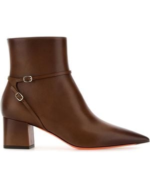 Santoni Leather Blondie Ankle Boots - Brown