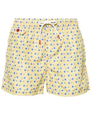 Kiton Badeshorts mit Blumen-Print - Mettallic