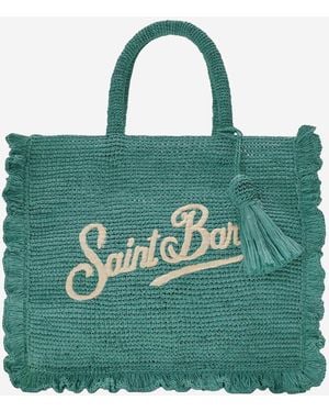 MC2 Saint Barth Volant Raffia-tas - Groen