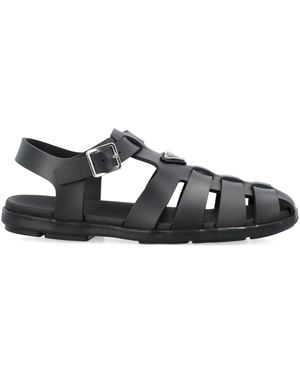 Prada Cage Fisherman Sandals - Black