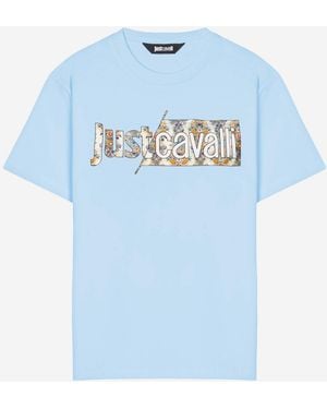 Just Cavalli Cotton T-Shirt - Blue