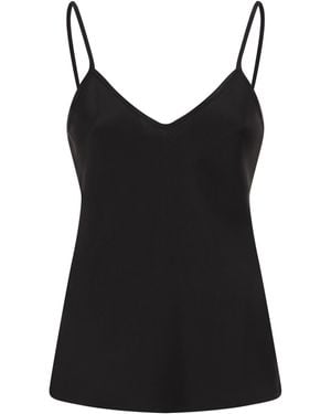Max Mara Msecomma – Fließendes Camisole-Oberteil aus Satin mit schmalen Trägern - Schwarz