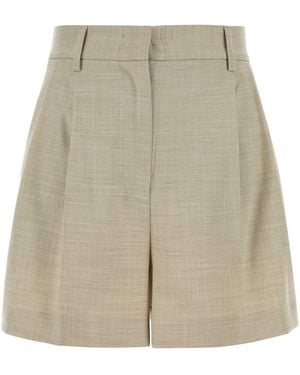 ANDAMANE Melange Sand Stretch Twill Masha Shorts - Natural