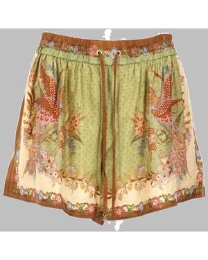 Zimmermann 100% Silk Shorts - Metallic