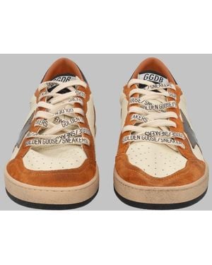 Golden Goose Mixed Leather Trainers - Metallic