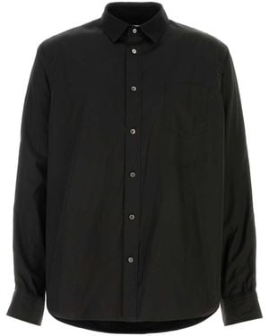 Sacai Black Poplin And Oxford Shirt