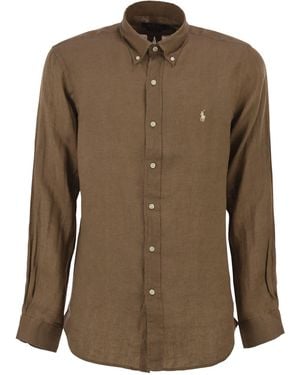Polo Ralph Lauren Custom Fit Linen Shirt - Green