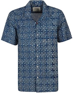 Kardo Camisa de algodón de revisada - Azul
