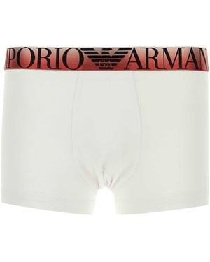 Emporio Armani Logo-Waistband Boxers - White