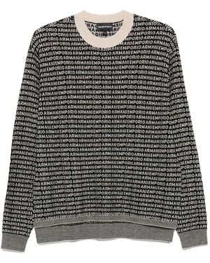 Emporio Armani Pullover mit Logo-Print - Schwarz