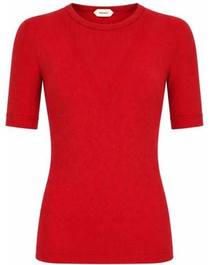 Versace Elegant Virgin Wool T-Shirt - Red