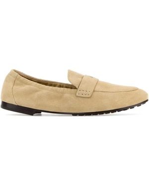 Tory Burch Sand Suede Ballet Loafers - White