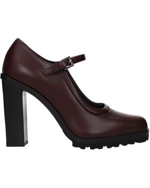 Max Mara Mary Donna Leather Heels - Brown