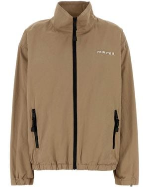 Miu Miu Gabardine Windbreaker - Brown