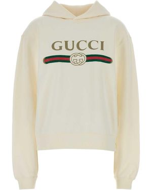 Gucci Cream Cotton Blend Sweatshirt - White