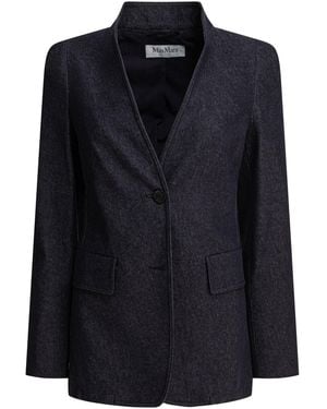 Max Mara Denim-Effect Blazer - Black