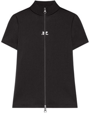 Courreges Kurzärmeliges Oberteil - Schwarz