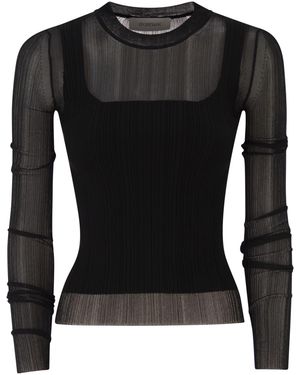 Sportmax Spxbuono Trompe L'oeil Viscose Trui - Zwart