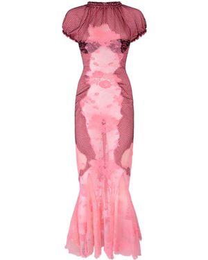 The Attico Lace Midi Dress - Pink